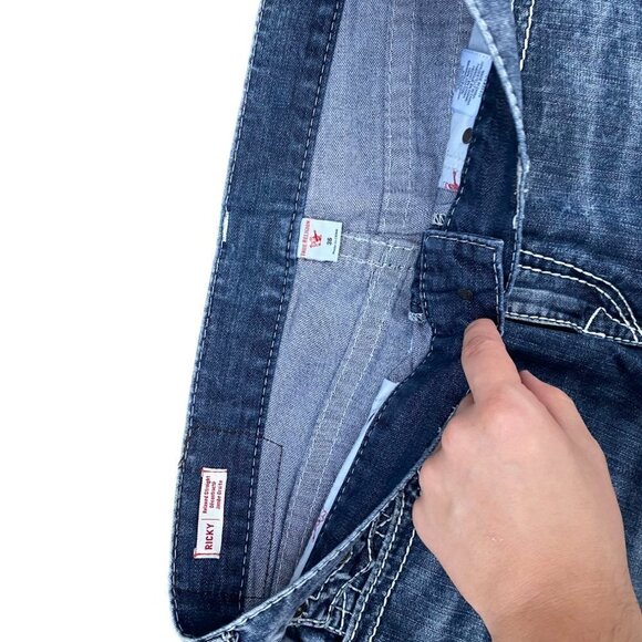 True Religion Jeans Shorts Size 36 RICKY Blue - Picture 3 of 5